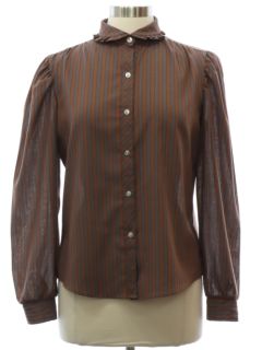 1980's Womens Prairie Style Shirt