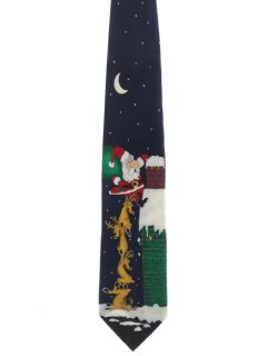 Santa & Reindeer Acrylic Ugly Christmas Sweater - Deep