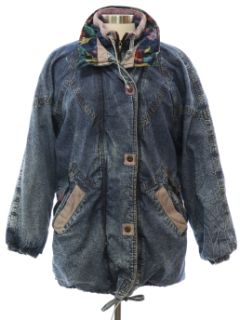 1980's Womens Totally 80s Look Oversized Acid Washed Denim Jacket