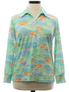 1970's Womens Print Disco Shirt