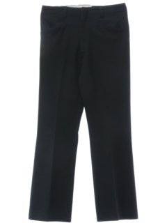 1970's Mens Black Mod Flared Leisure Pants