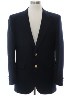 1970's Mens Midnight Blue Disco Blazer Sport Coat Jacket