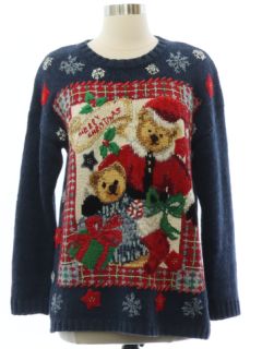 Vintage 80s Under The Tree Oversized Ugly Christmas Sweater Cardigan –  Total Recall Vintage