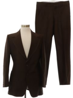 1970's Mens Dark Brown Disco Suit