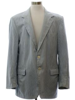 1980's Mens Totally 80s Seersucker Blazer Sport Coat Jacket