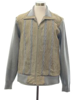 1970's Mens Grunge Suede Sweater Jacket