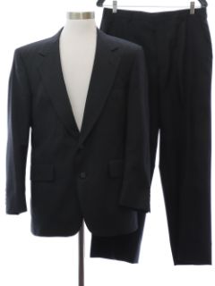 1980's Mens Totally 80s Charcoal Pinstriped Suit