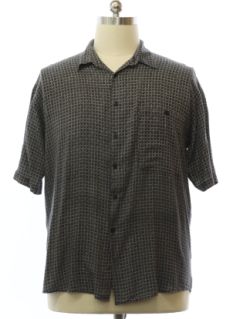 1990's Mens Graphic Print Rayon Sport Shirt