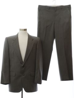 1980's Mens Totally 80s Grey Wool Suit