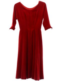 1960's Womens Velvet Prom or Cocktail Dress