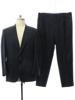 1980's Mens Austin Reed Black Wool Suit