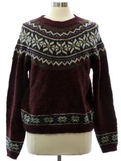 1990's Womens Snowflake Ski Style Sweater