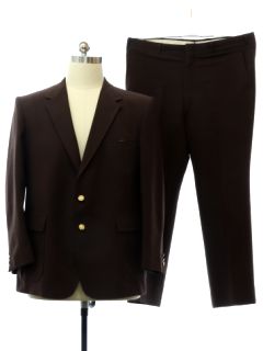 1970's Mens Dark Brown Disco Suit