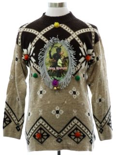 1980's Unisex Ladies or Boys Vintage Krampus Ugly Christmas Sweater