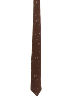 1960's Mens Abstract Geometric Skinny Rockabilly Necktie