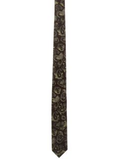 1960's Mens Beau Brummell Mod Paisley Skinny Rockabilly Necktie