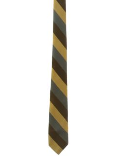 1960's Mens Diagonal Striped Skinny Necktie