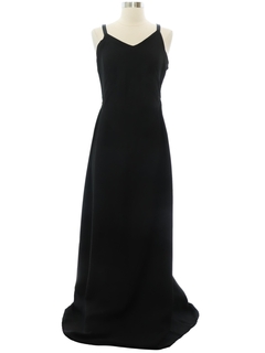 1930's Womens Black Rayon Crepe Dress