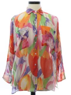 1980's Womens Totally 80s Sheer Shirt