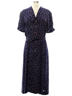 1940's Womens Cay Artley Fab Forties Silk Blend Dress