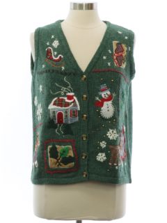 1990's Womens Ugly Christmas Sweater Vest