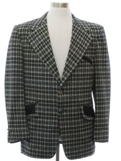 1970's Mens Mod Plaid Blazer Style Sport Coat Jacket