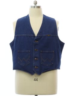 1990's Mens Denim Wrangler Western Vest