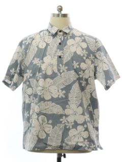 1980's Mens Reverse Print Pullover Hawaiian Shirt