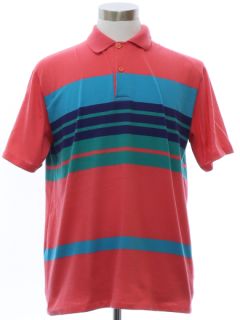 1980's Mens Totally 80s Knit Polo Shirt
