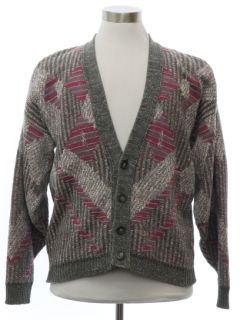 1980's Mens Totally 80s Cosby Style Cardigan Sweater