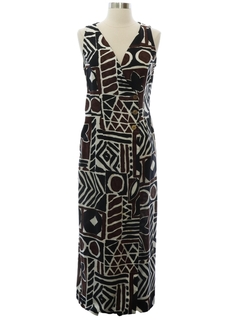 1980's Womens Hawaiian Style Wrap Dress