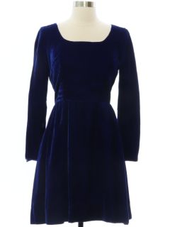 1960's Womens Mod Velvet Cocktail Dress