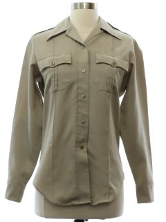 1960's Womens Military Uniform Style Shirt