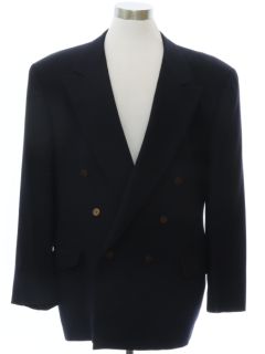 1980's Mens Double Breasted Swing Style Blazer Sport Coat Jacket