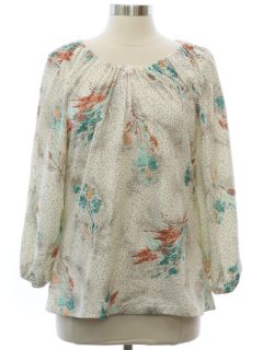 1970's Womens Hippie Style Tunic Shirt