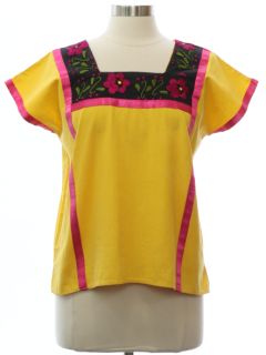 1970's Womens Huipil Style Shirt