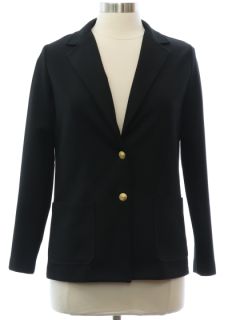 1970's Womens Black Boyfriend Style Blazer Jacket