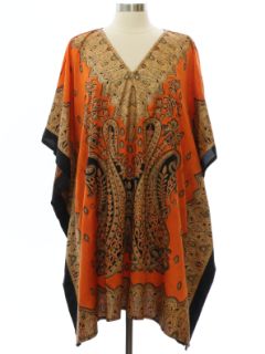 1970's Womens Caftan Style Hippie Shirt