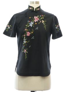 1970's Womens Cheongsam Style Shirt