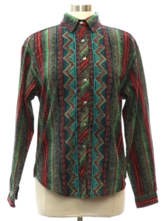 1990's Womens Geometric Print Shirt