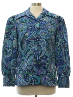 1970's Womens Paisley Hippie Shirt