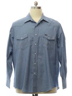 1990's Mens Wrangler Chambray Western Shirt