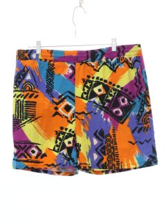 1980's Mens Totally 80s Swim Shorts