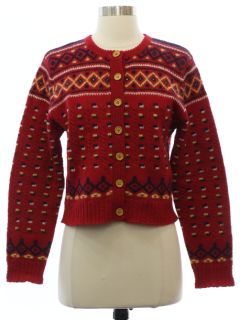 1990's Womens Wool Cardigan Sweater
