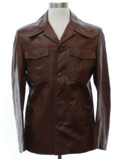 1970's Mens Mod Leather Leisure Jacket