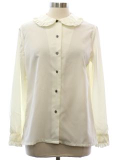 1970's Womens Ruffled Secretary Shirt