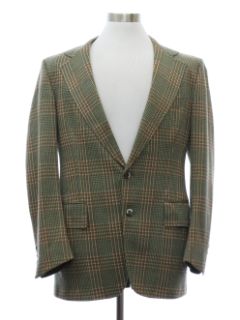 1970's Mens Plaid Disco Blazer Style Sport Coat Jacket