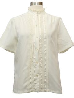 1970's Womens Ruffled Secretary Shirt