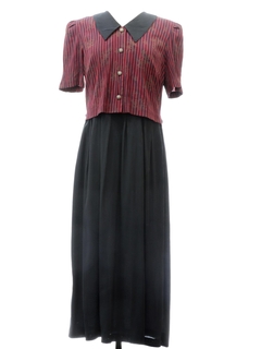 1990's Womens Librarian Style Rayon Blend Dress