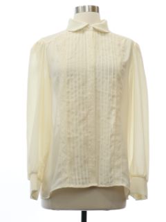 1980's Womens Pleated Secretary Shirt